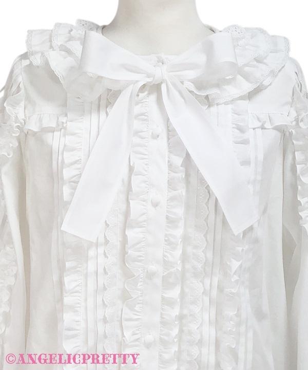 Classic Frill Blouse - Sax