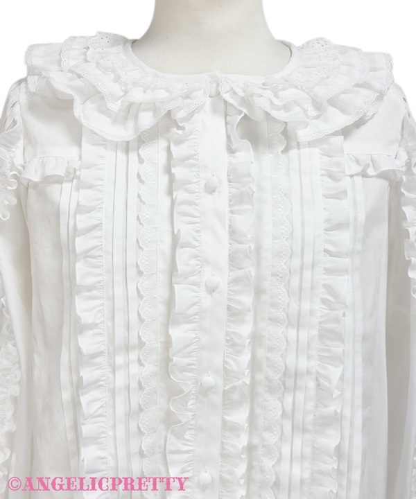 Classic Frill Blouse - Sax