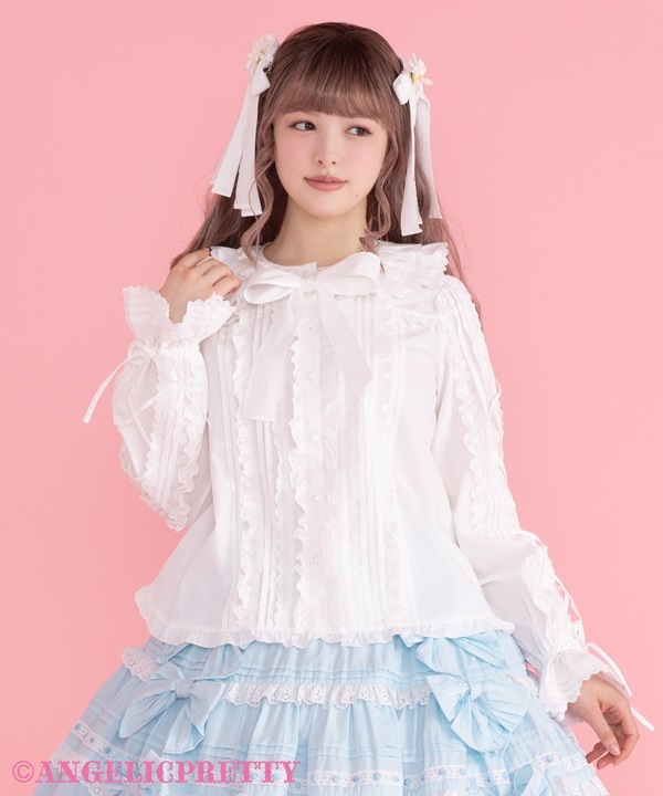Classic Frill Blouse - Sax