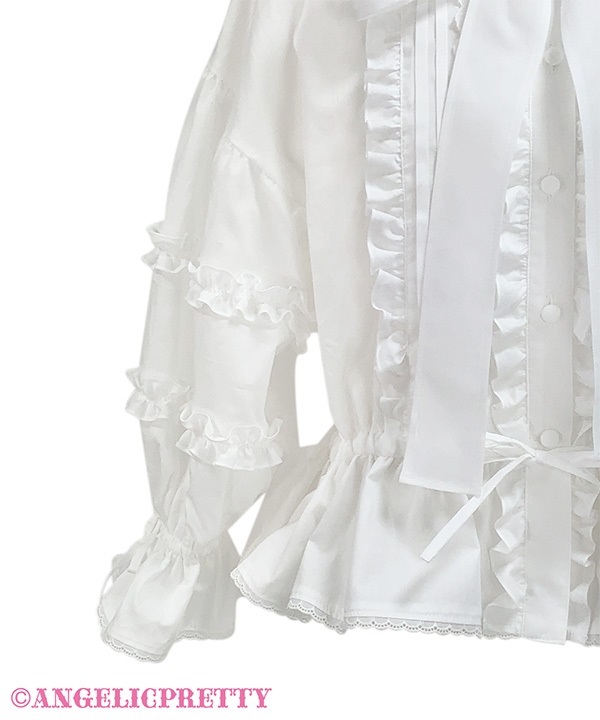 Classic Frill Hooded Blouse - Sax