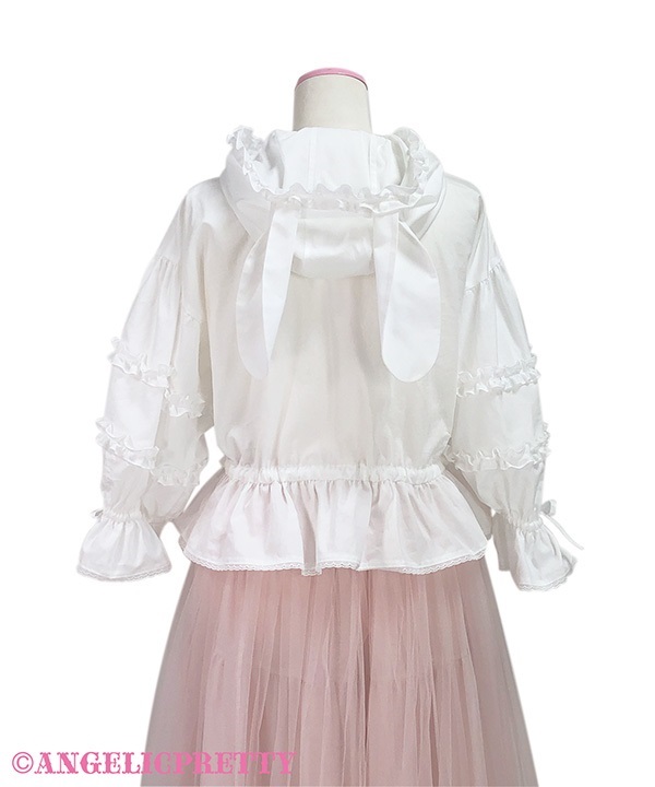 Classic Frill Hooded Blouse - Sax