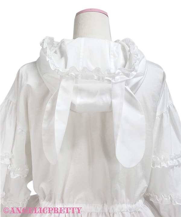 Classic Frill Hooded Blouse - Sax