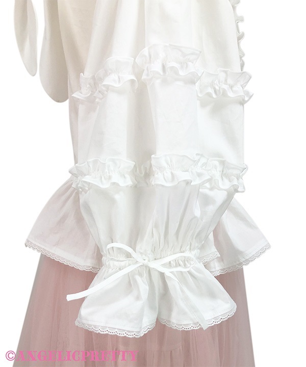 Classic Frill Hooded Blouse - Sax