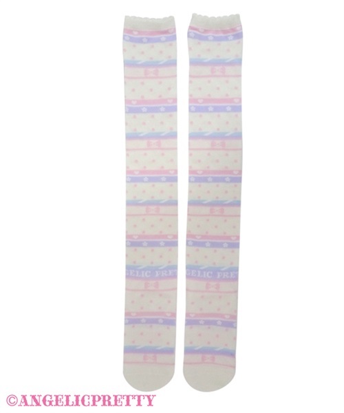 Colorful Border Over Knee - Black