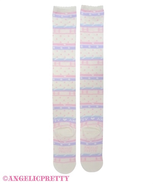 Colorful Border Over Knee - Black