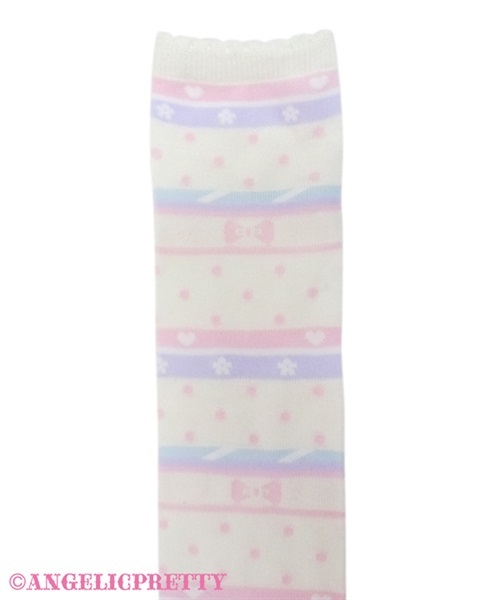 Colorful Border Over Knee - Black