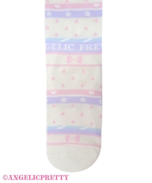 Colorful Border Over Knee - Pink