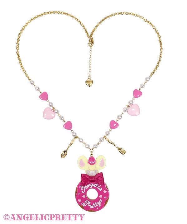 Colorful Donut Julie Necklace - Deep Pink