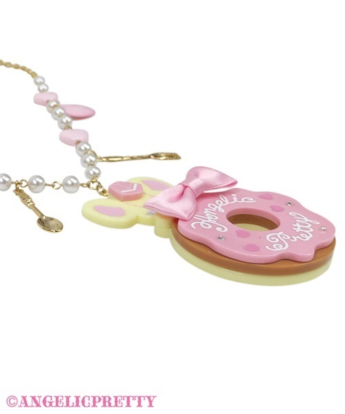 Colorful Donut Julie Necklace - Deep Pink - Click Image to Close