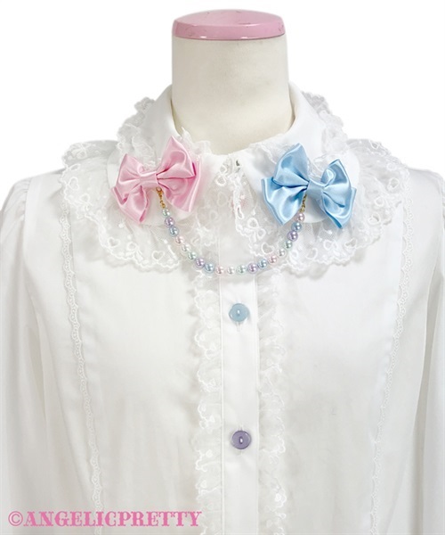 Colorful Necklace Blouse - White - Click Image to Close