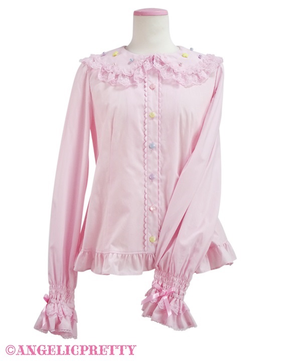 Colorful Pearl Star Blouse - Pink