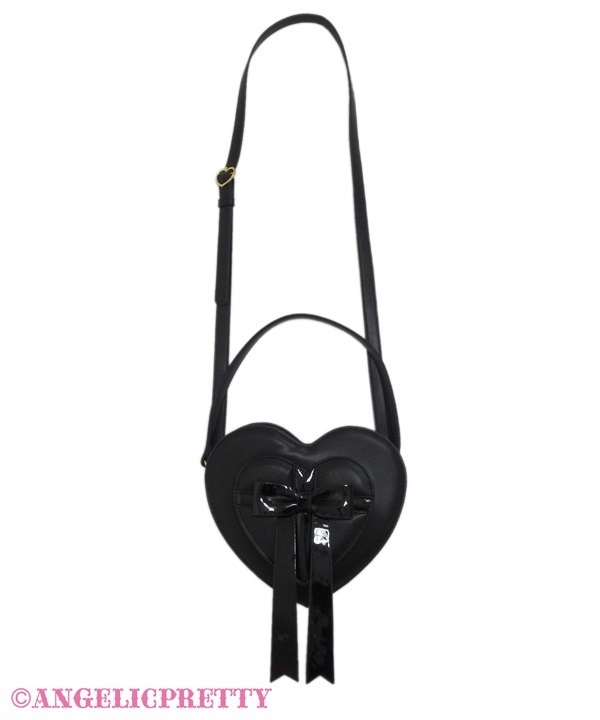 Cross Heart Shoulder Bag - Black