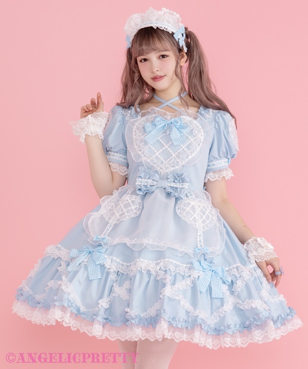 FancyフリルCafeカチューシャ♡ピンク♡ Cupid Cafe Cupid Cafe One Piece - Pink [252O04-030640-pk] - $551.00