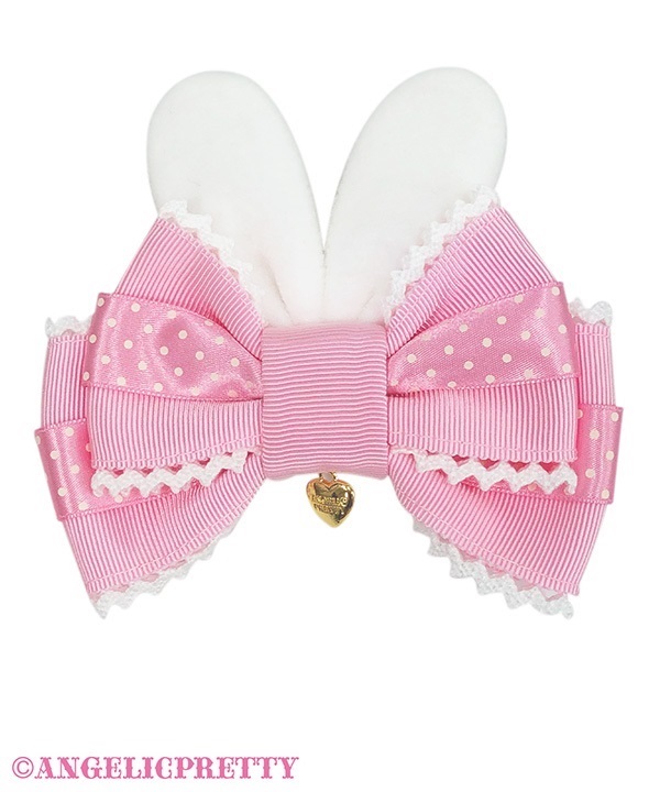 Cute Bunny Ribbon Clip Set - Red