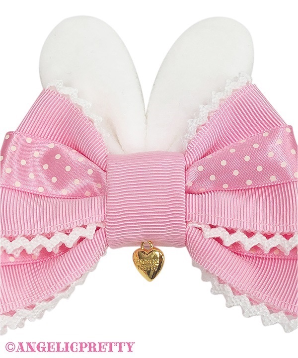 Cute Bunny Ribbon Clip Set - Red