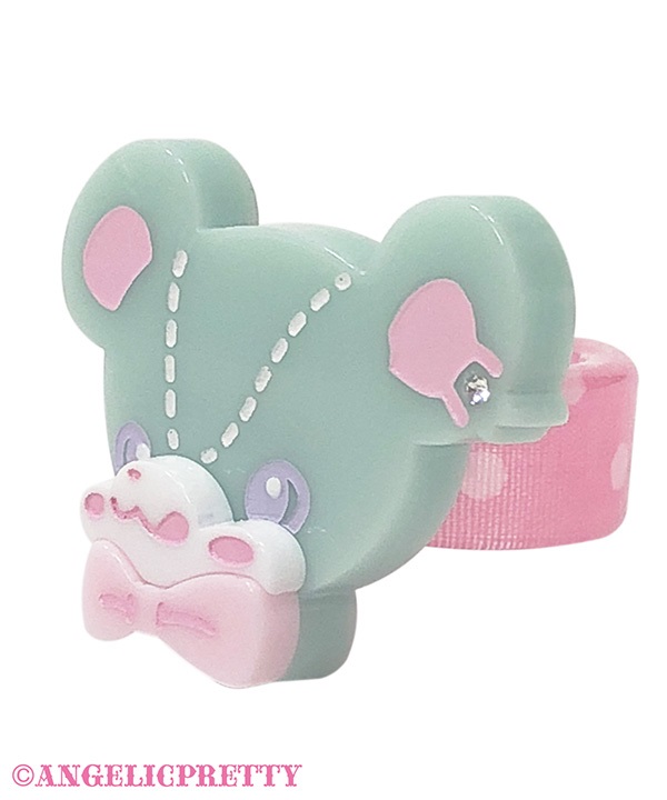 Cute Hanikami Bear Ring - Mint