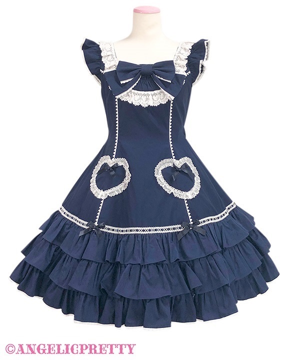 Cute Heart Jumperskirt - Navy