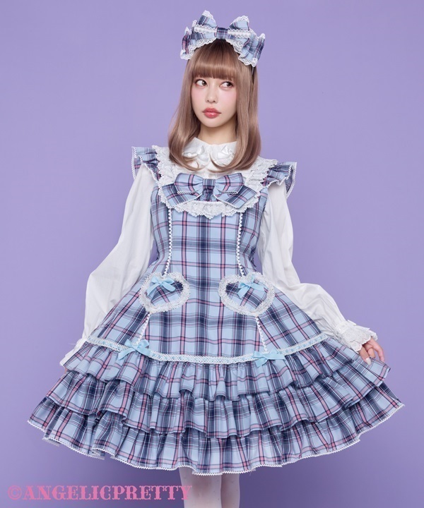 Cute Heart Jumperskirt (Tartan) - Pink [252J08-020679-pkT