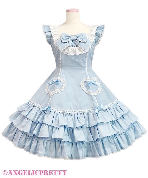 Cute Heart Jumperskirt - Sax