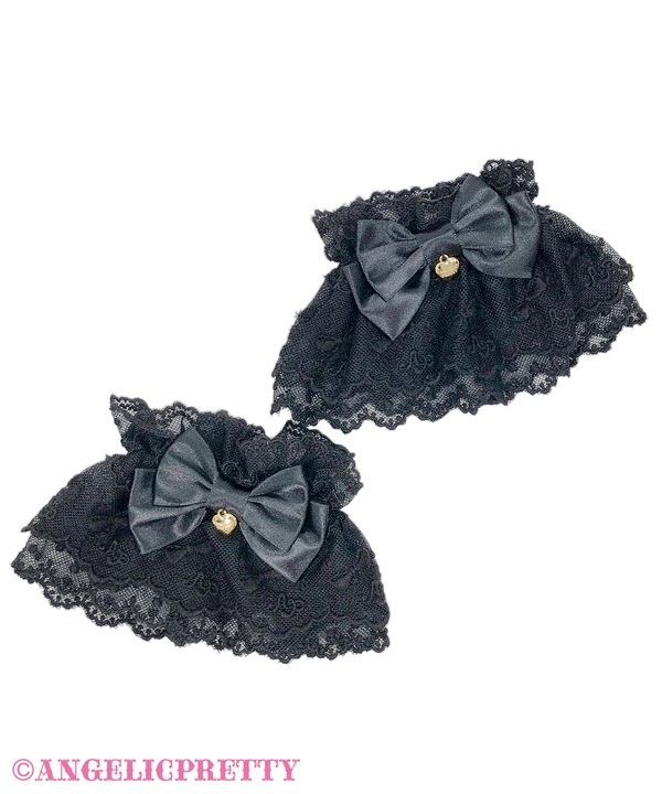 Cute Ribbon Wristcuffs - Black