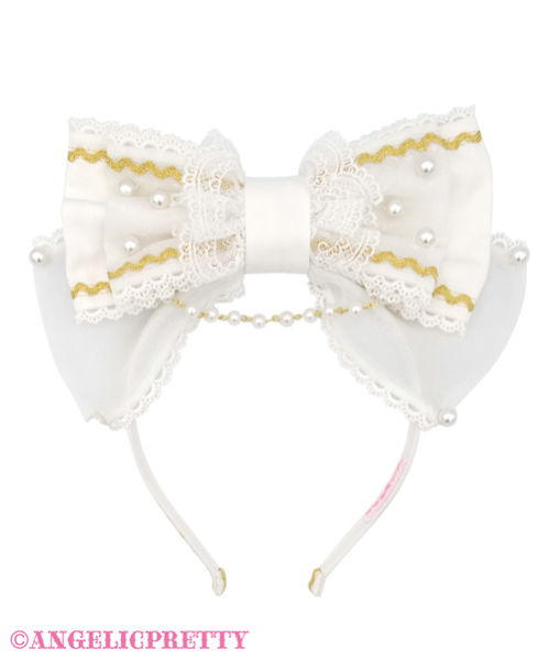 Cutie Ribbon Princess Headbow - White