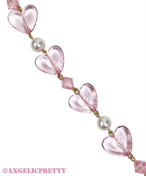 Decoration Heart Necklace - White - Click Image to Close
