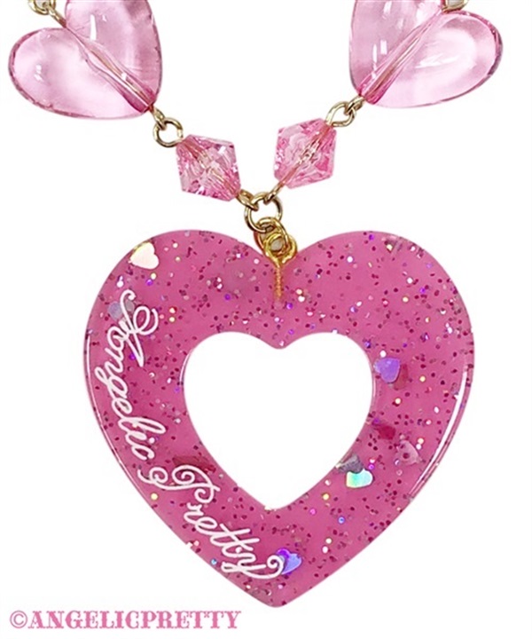 Decoration Heart Necklace - White - Click Image to Close