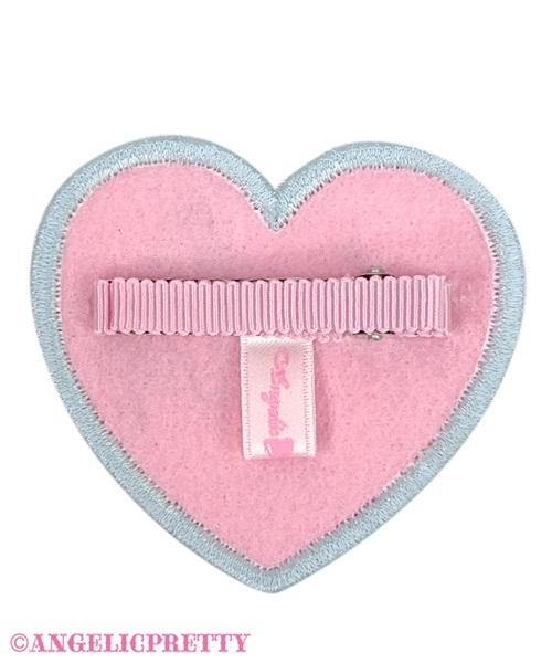 Decoration Heart Patch Clip - Pink - Click Image to Close