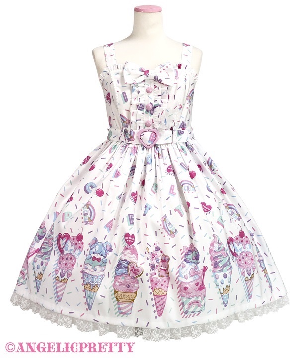 Decoration Ice Cream Jumperskirt - White