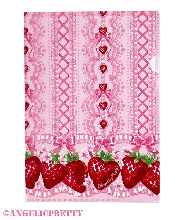 Decoration Strawberry Clear File - Pink