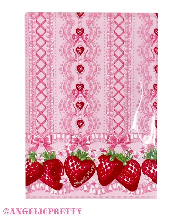 Decoration Strawberry Clear File - Pink
