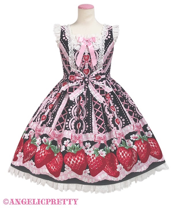 Decoration Strawberry Jumperskirt - Black