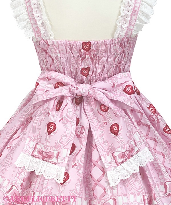 Decoration Strawberry Jumperskirt - Pink [252PJ02-020655-pk