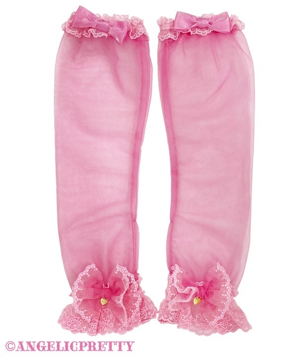 Decoration Tulle Arm Warmer - Deep Pink - Click Image to Close