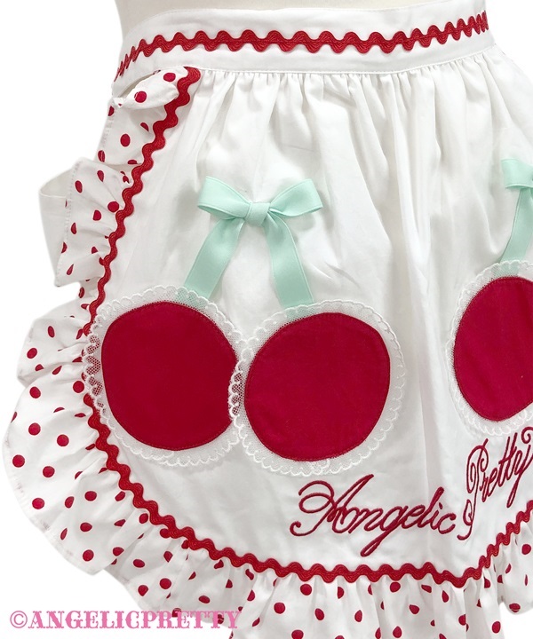 Delicious Cherry Apron - Black - Click Image to Close