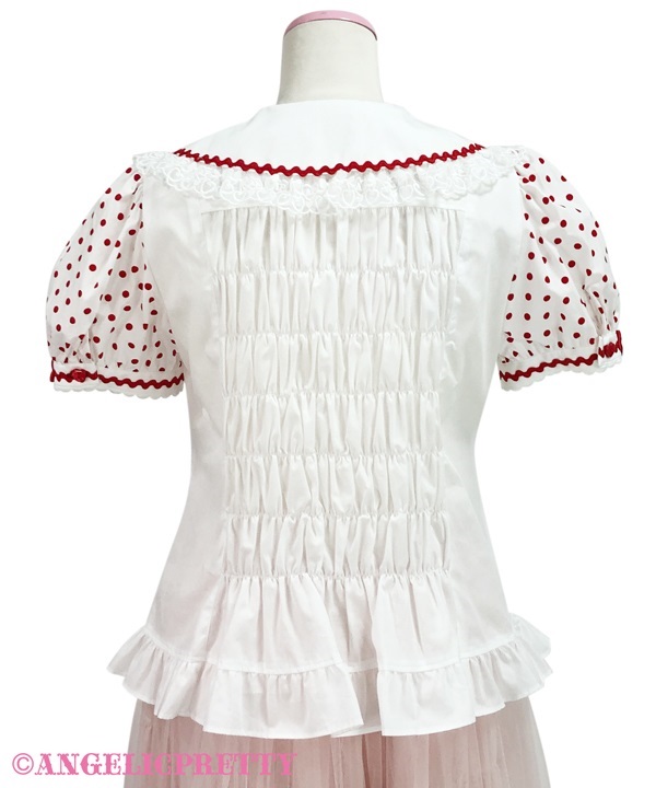 Delicious Cherry Blouse (Polka Dot) - Black - Click Image to Close