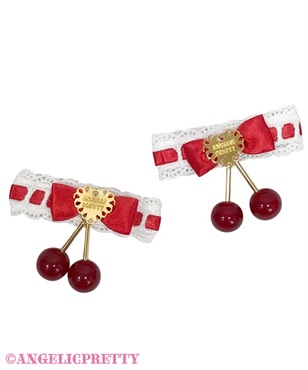 Delicious Cherry Hair Clip Set - Red