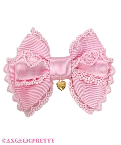 Dolce Heart Ribbon Clip Set - Pink
