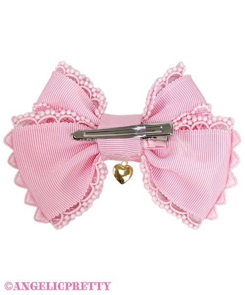 Dolce Heart Ribbon Clip Set - Pink