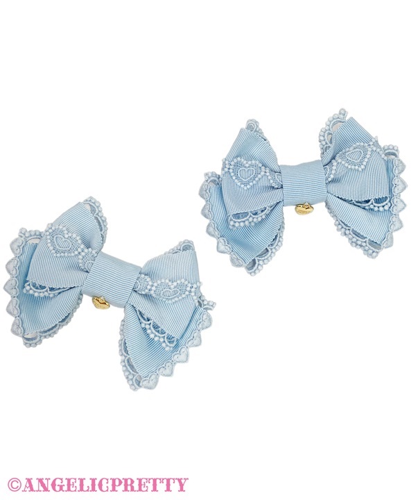 Dolce Heart Ribbon Clip Set - Sax