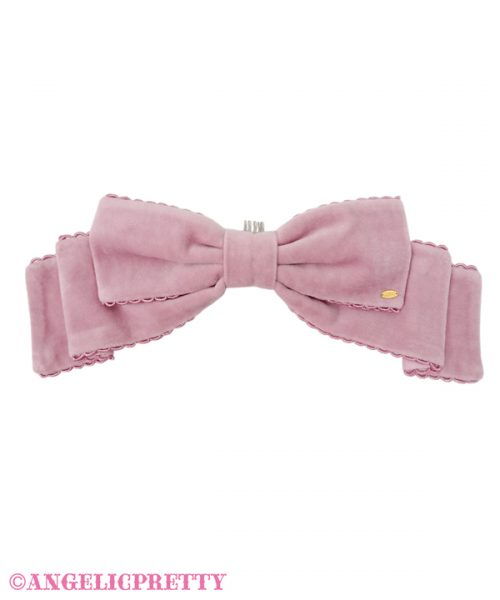 Doll Heroine Ribbon Comb Velvet - Pink