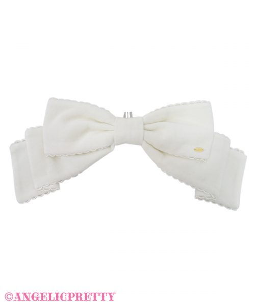 Doll Heroine Ribbon Comb Velvet - White