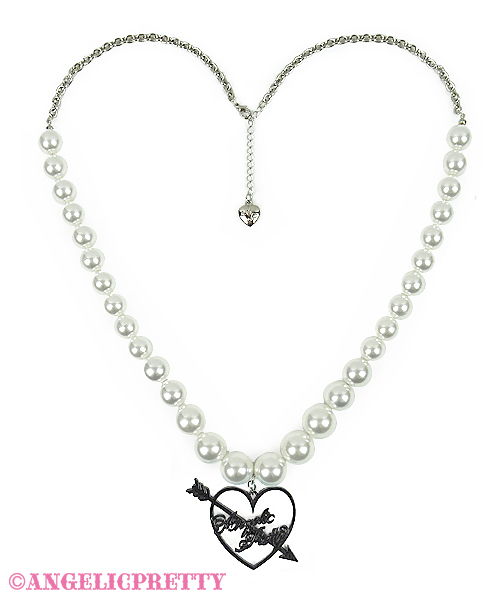 Dolly Heart Necklace - Black