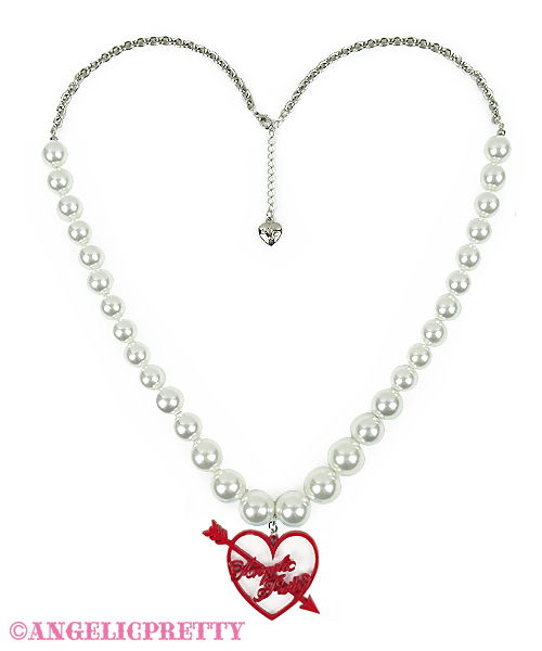 Dolly Heart Necklace - Red