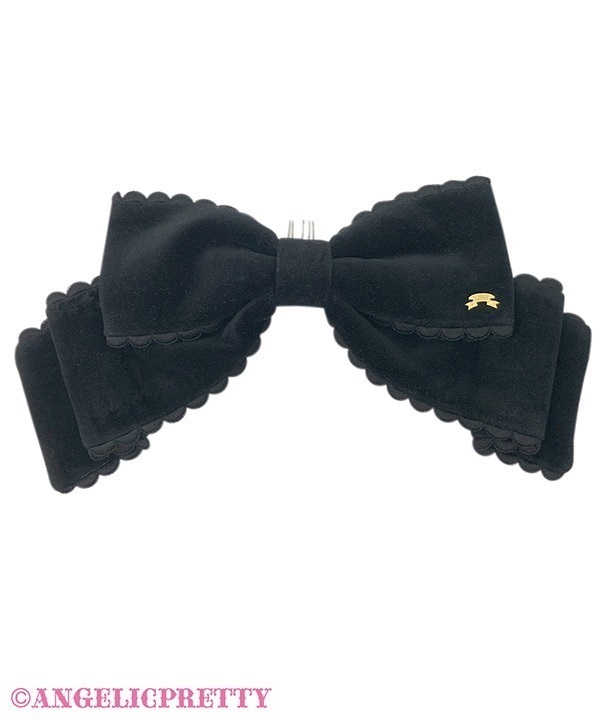 Dolly Heroine Ribbon Comb (Velvet) - Black