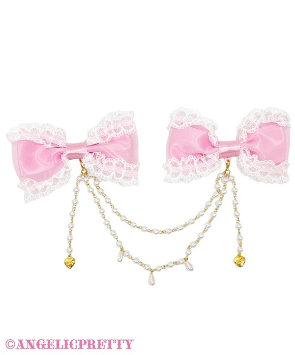 Dolly Pearl Ribbon Clip - Pink