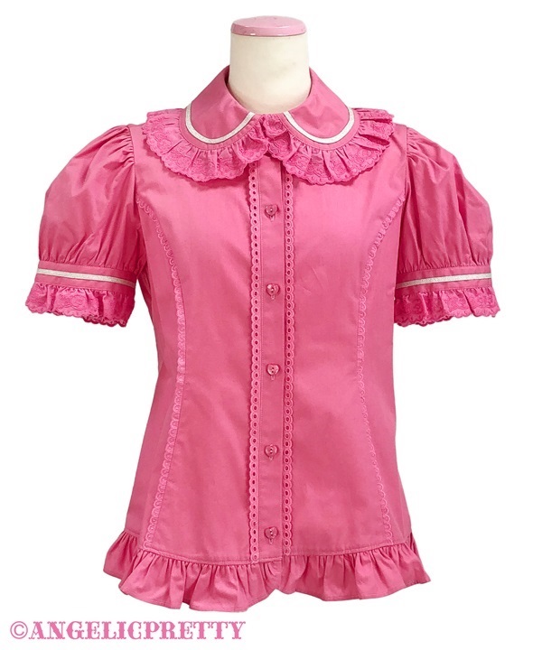 Donut Lace Blouse - Deep Pink