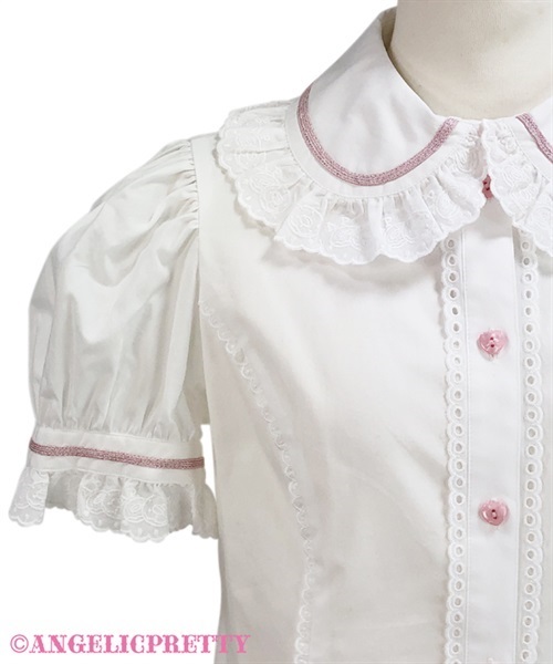 Donut Lace Blouse - White - Click Image to Close