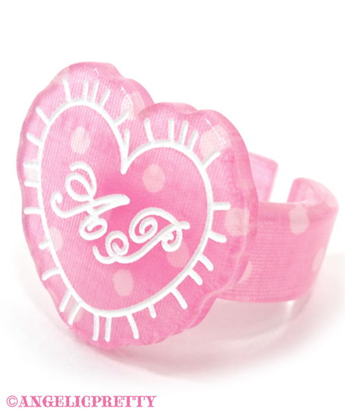 Dot Lovely Heart Cushion Ring - Pink