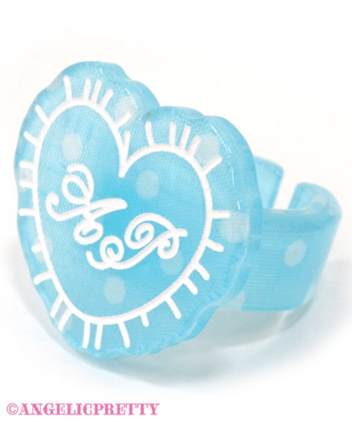 Dot Lovely Heart Cushion Ring - Sax
